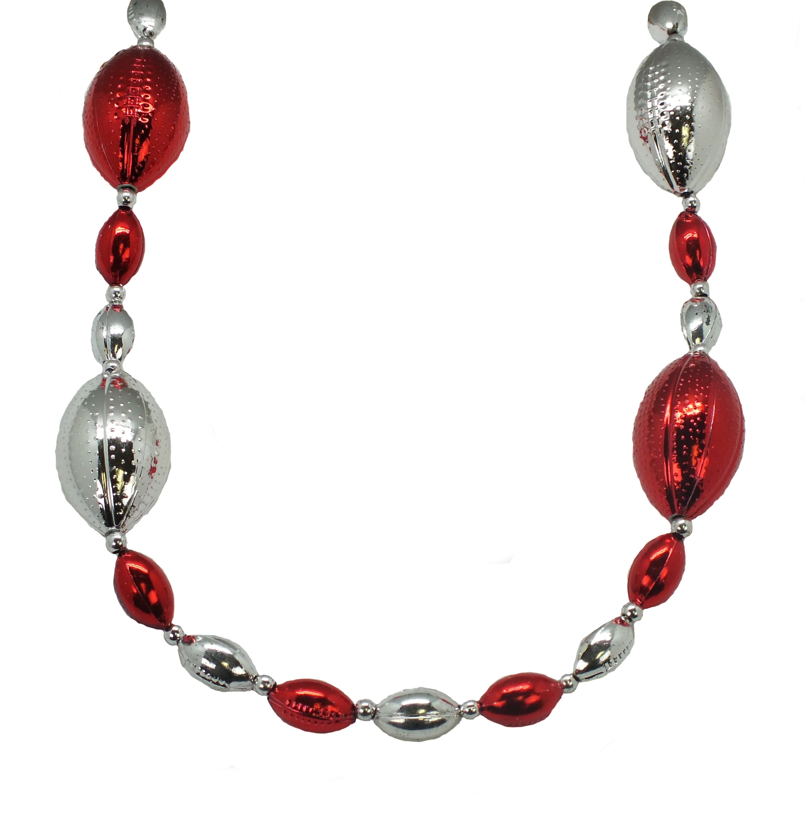 42" Red and Silver Football Bead