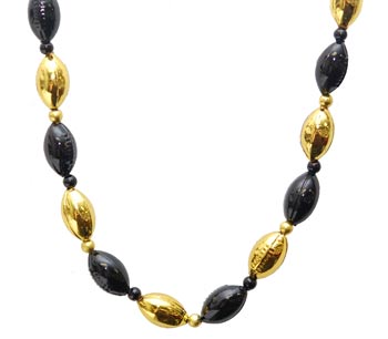 36" Black and Gold Football Beads