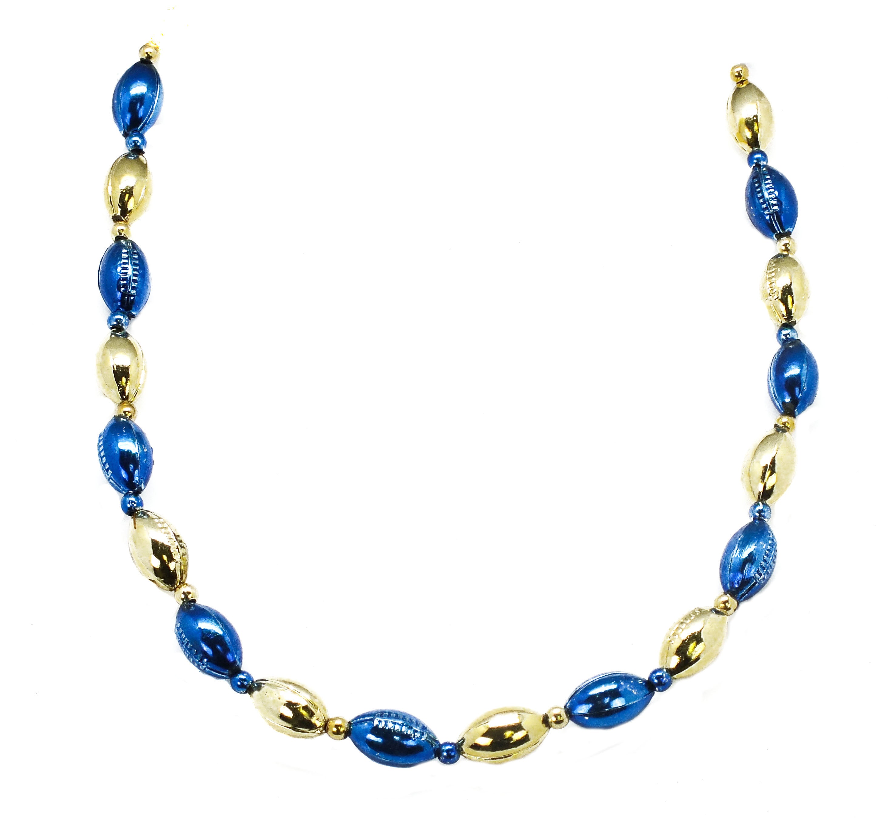 36" Blue and Gold Football beads