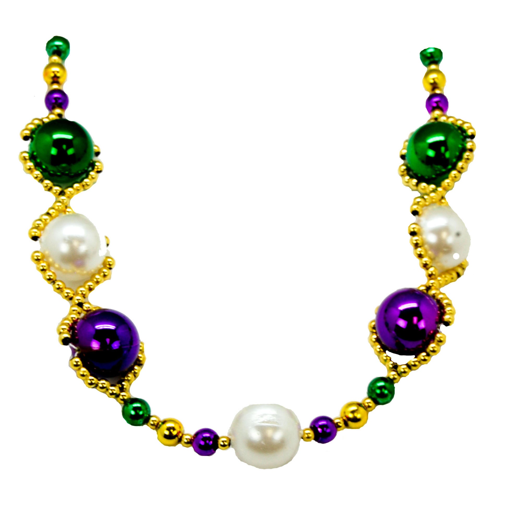 30mm 9 pc PGG Mardi Gras bead