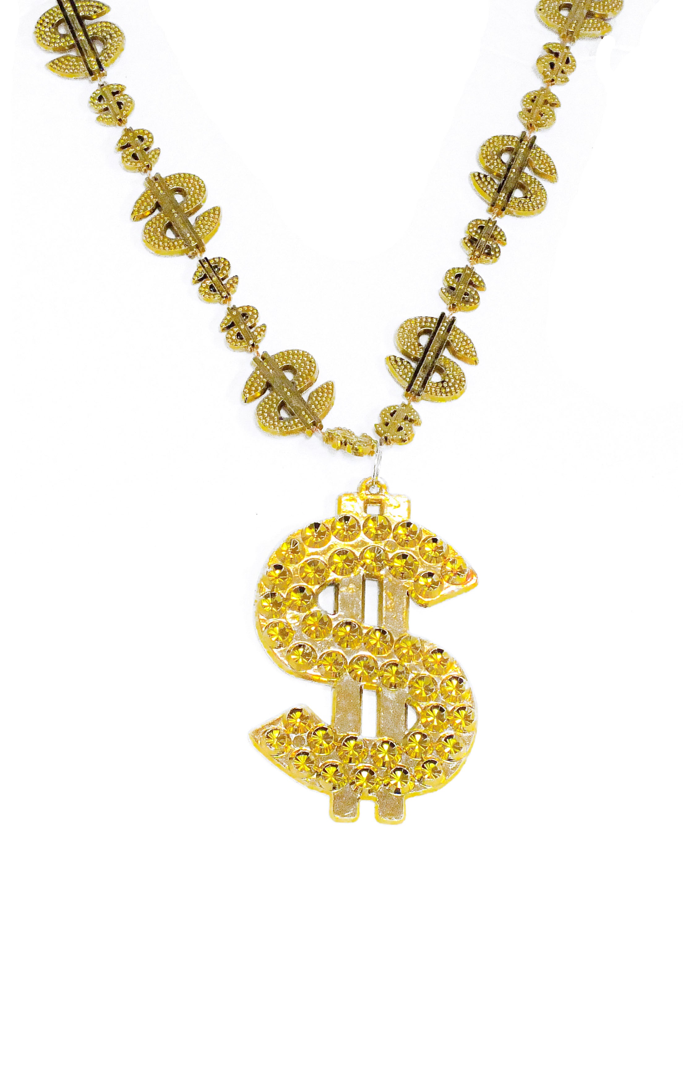 36" Gold Dollar Sign bead