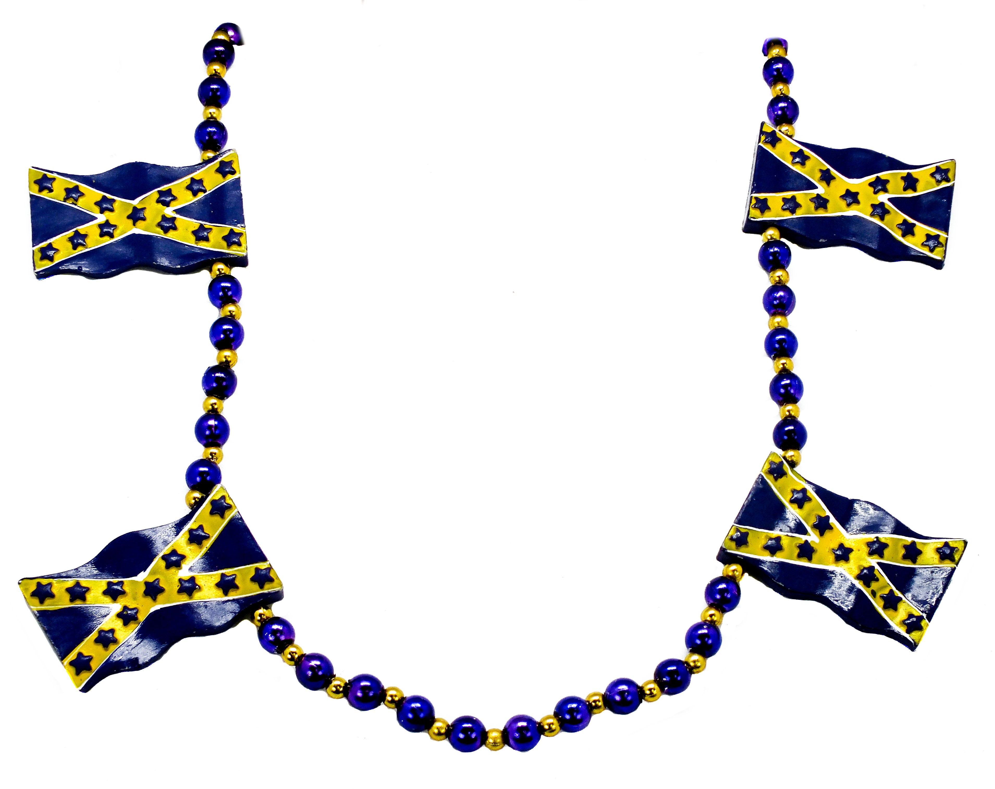 42' Purple and Gold Rebel Flag Bead