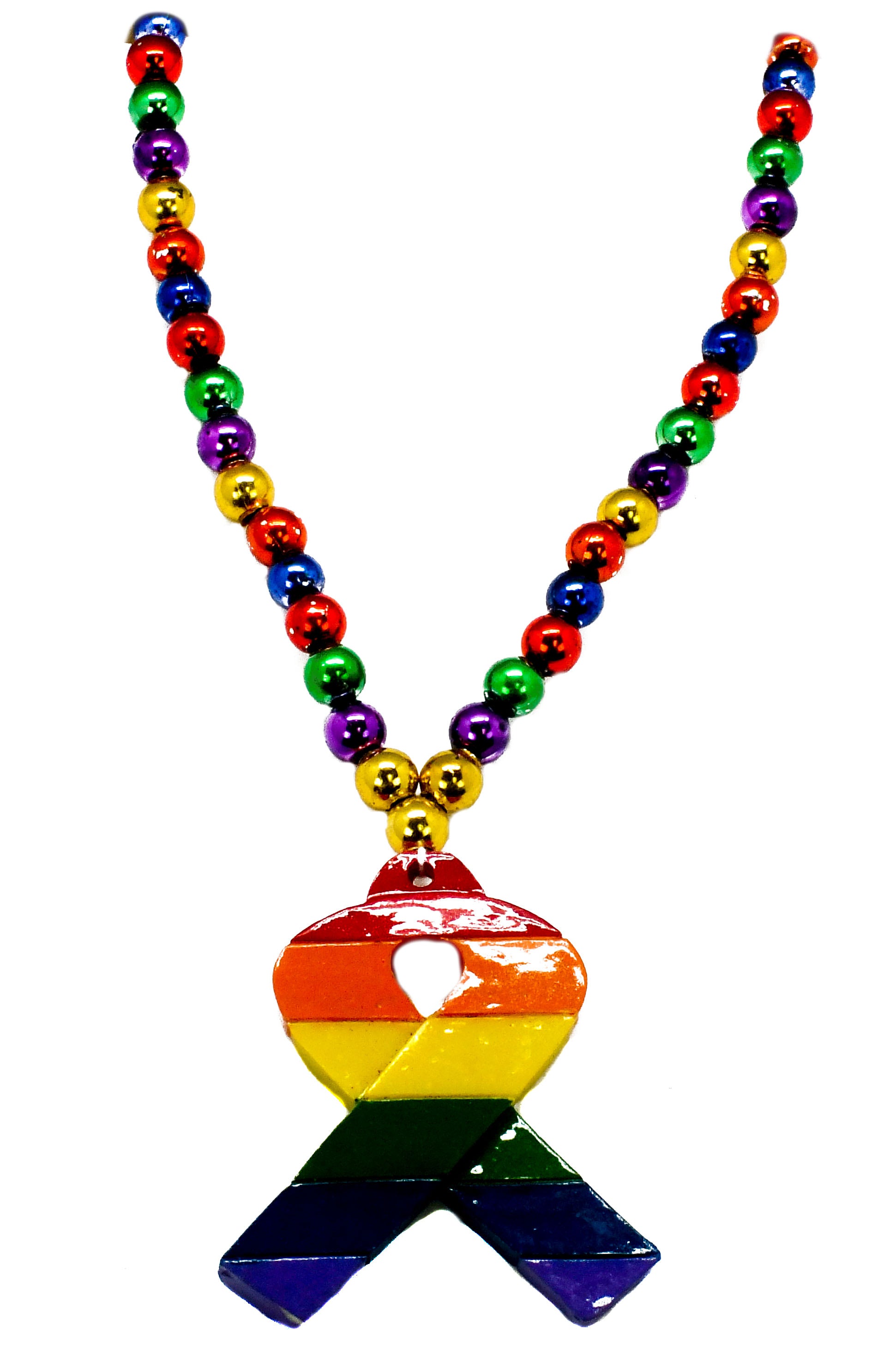 40" Rainbow Pride Ribbon Bead