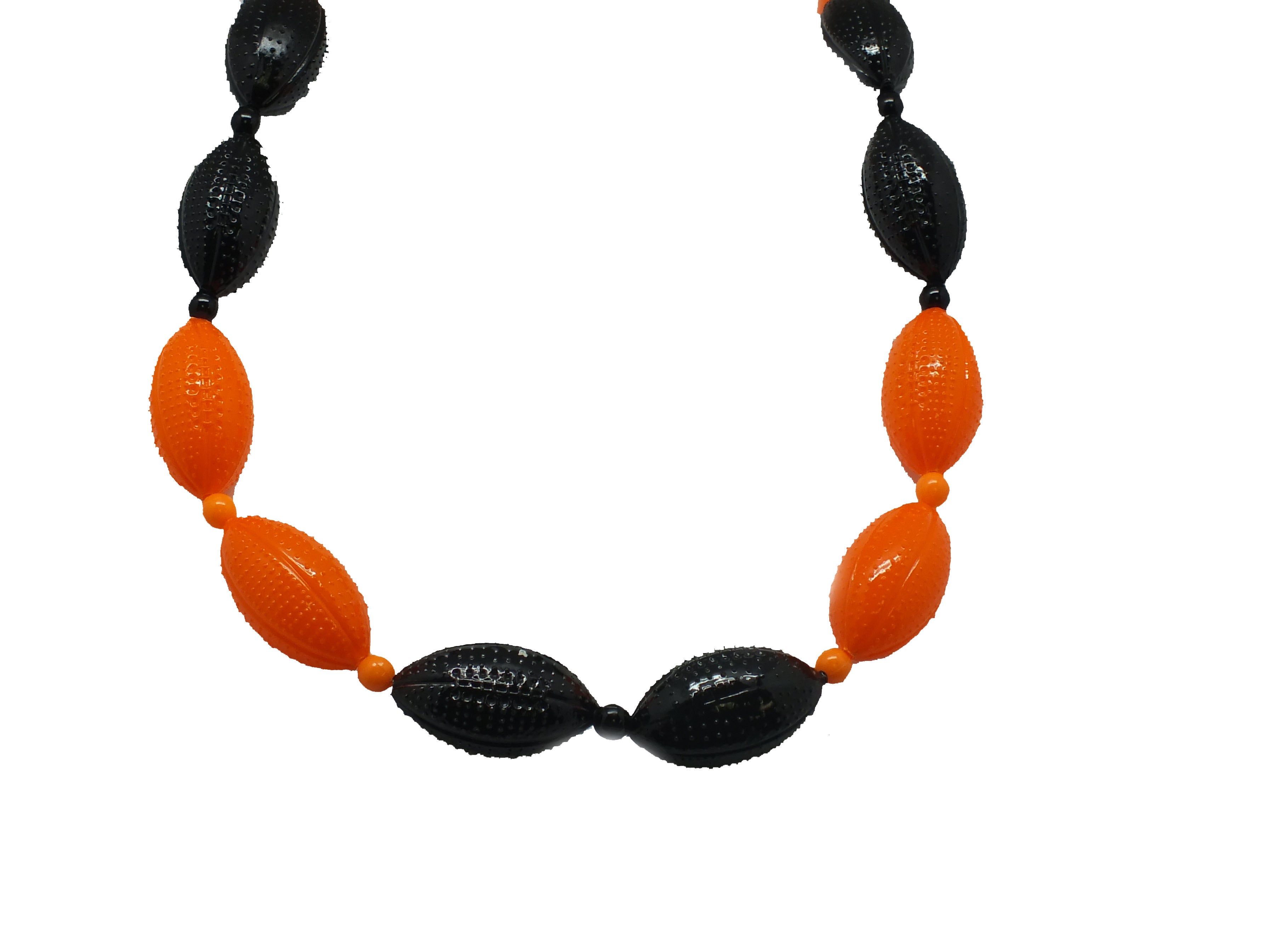 42" Football Bead Black and Orange