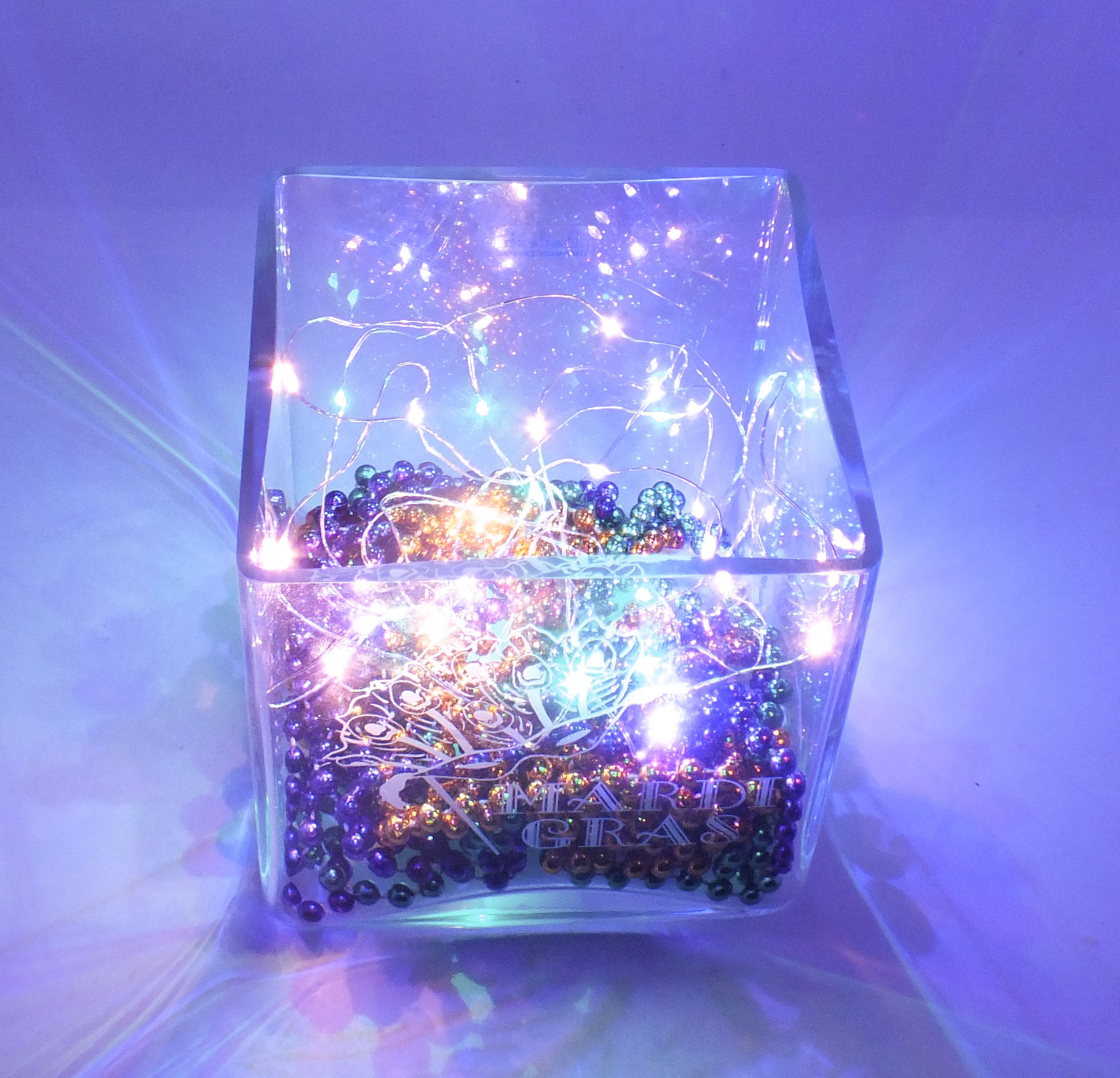 Purple Green and Gold String Lights