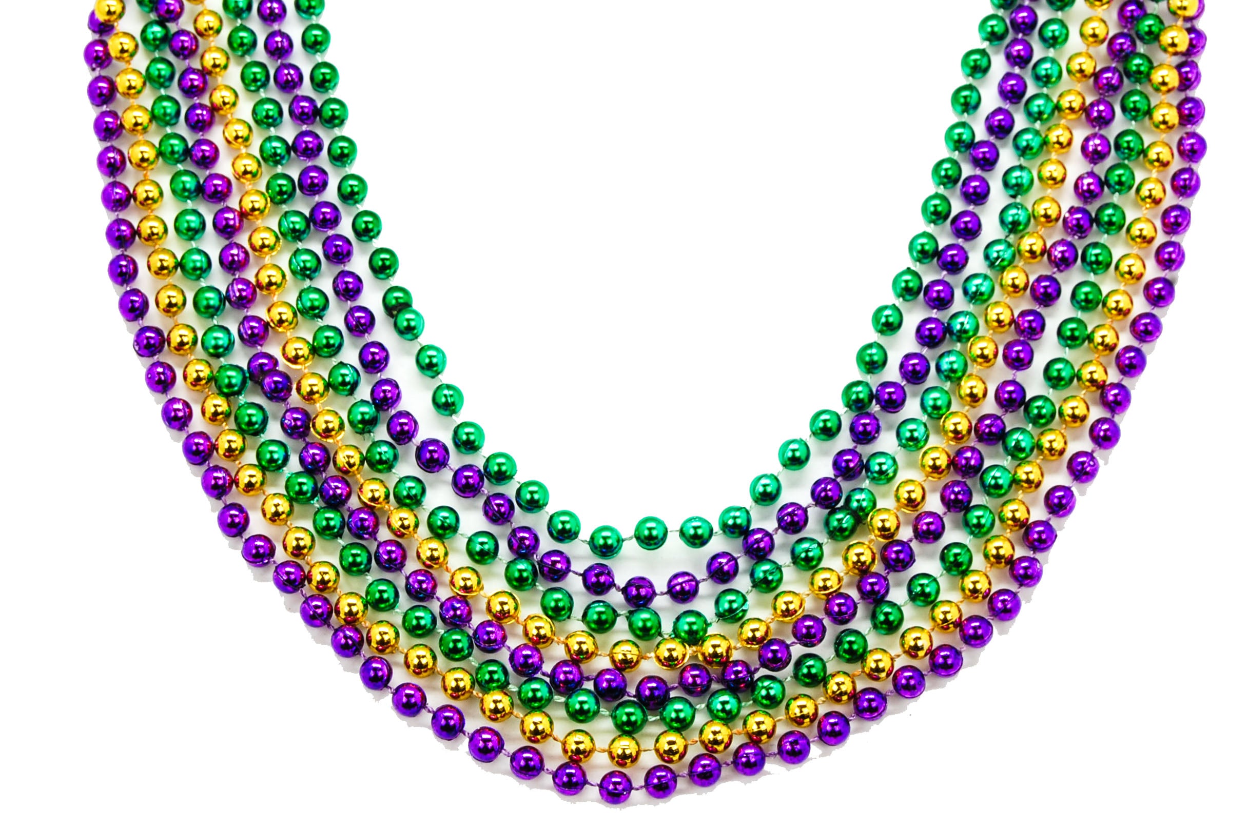 33 Mardi Gras Beads Purple/gold/green Pkg/12 