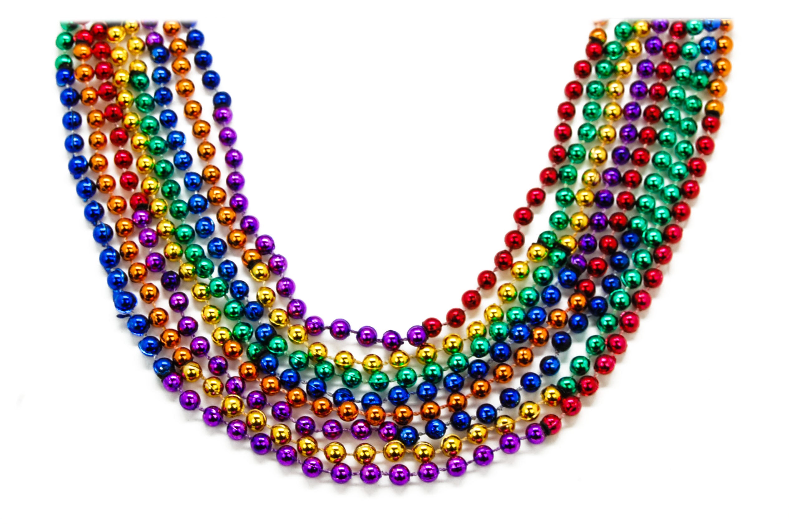 Assorted Metallic Bead Necklace Party Favor (One Dozen)