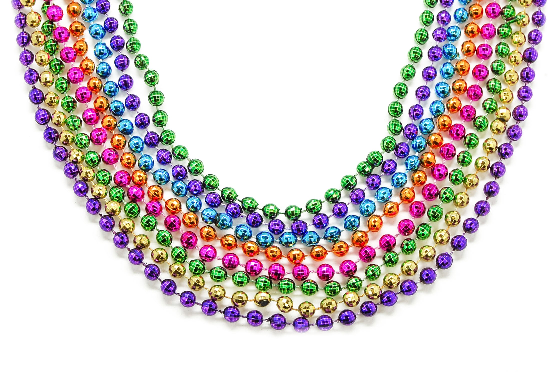 33" 7mm Global Beads Assorted Neon Colors
