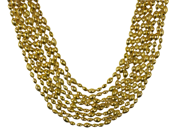 33"  Gold Football Beads