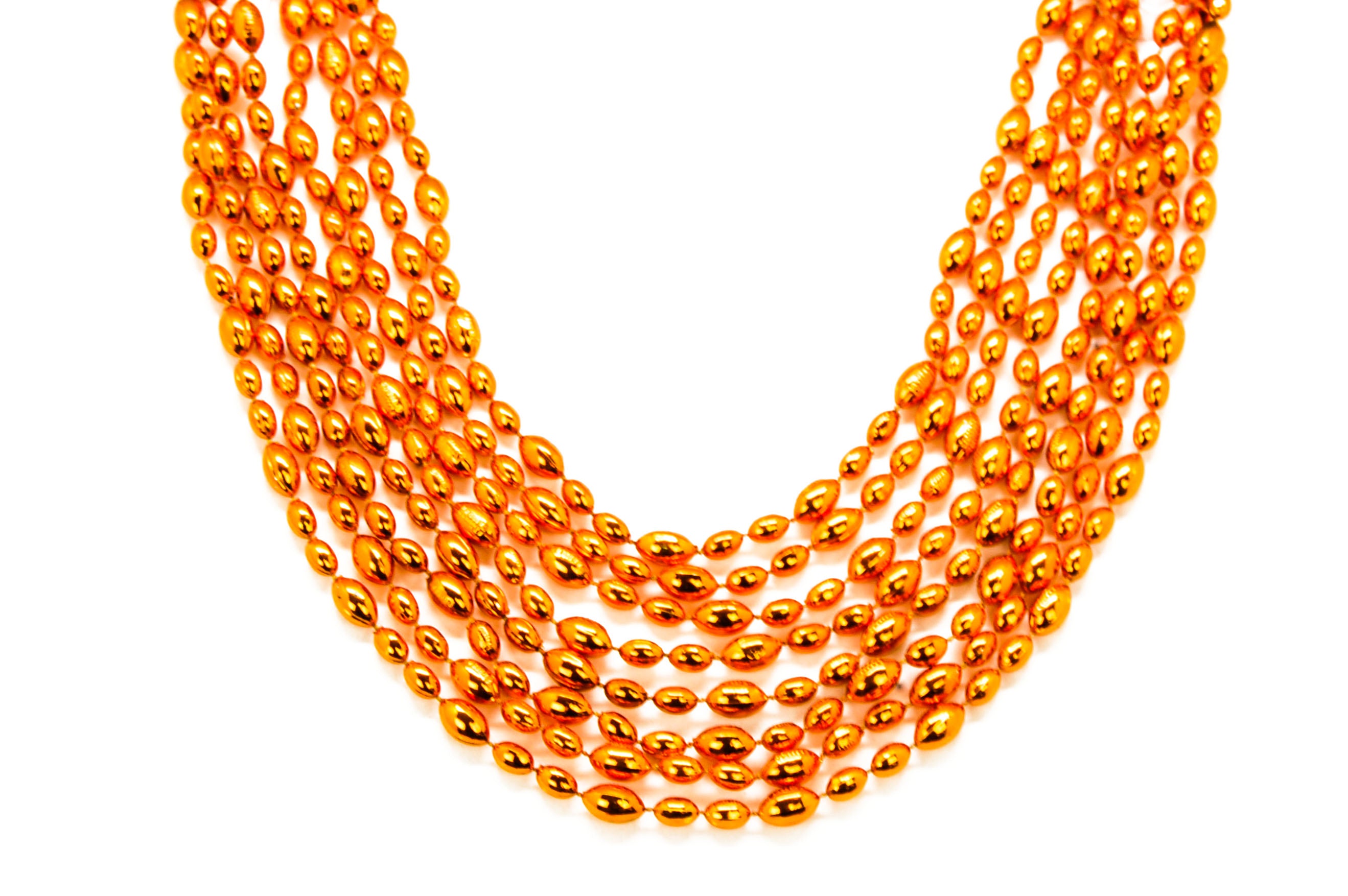 33" Orange Football Beads