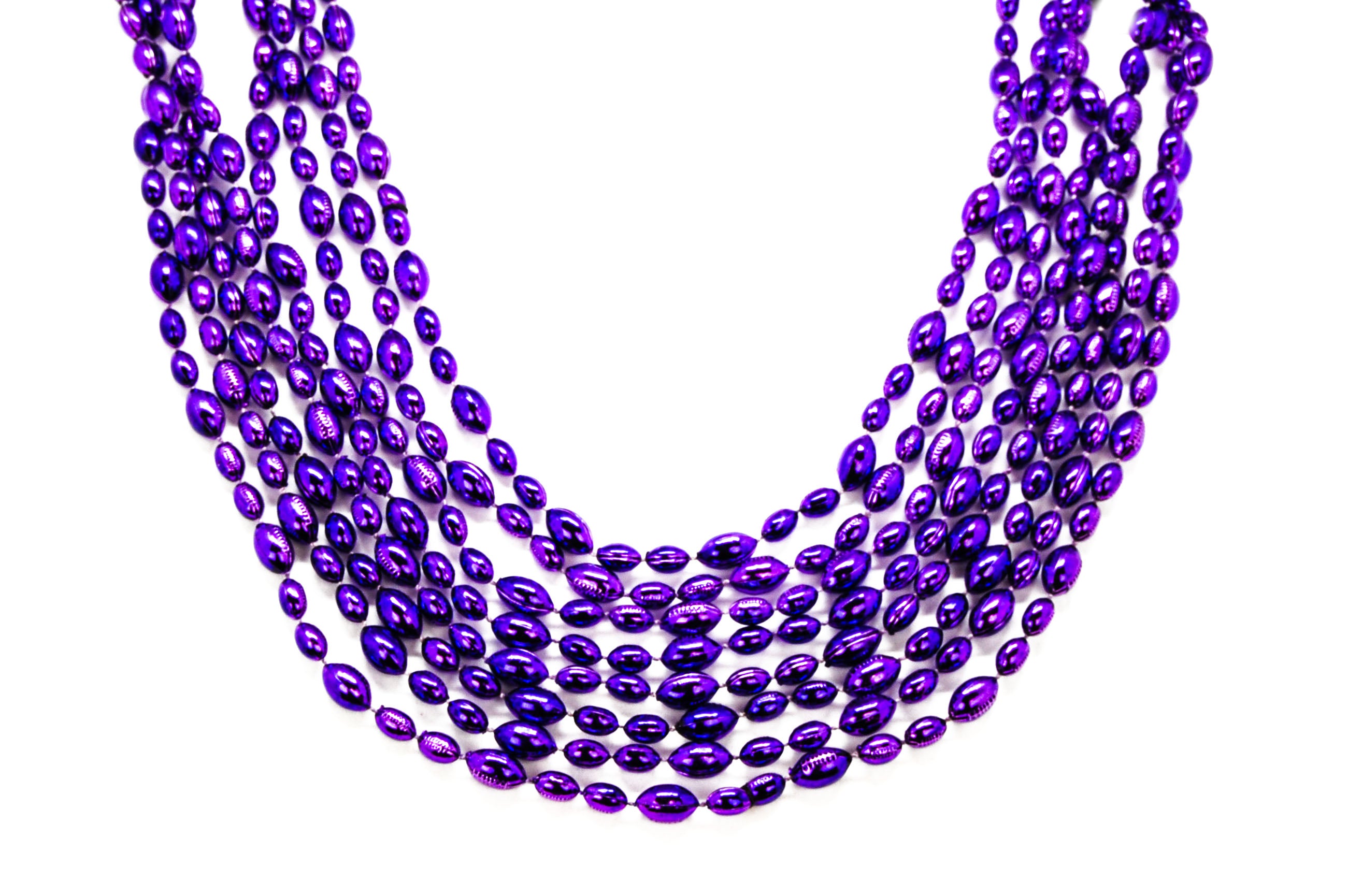 33 Purple Football Beads