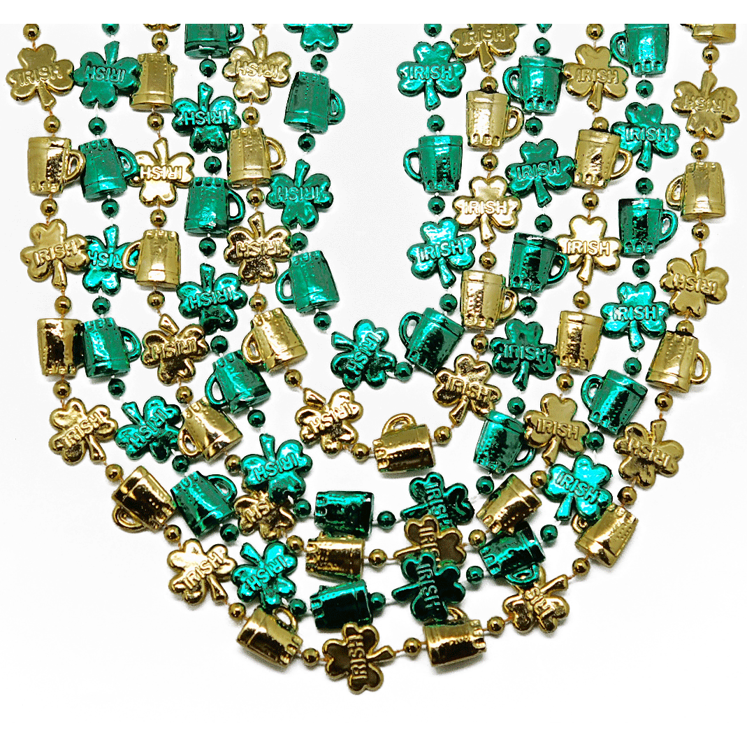 36" Irish Shamrock Beer Mug Beads