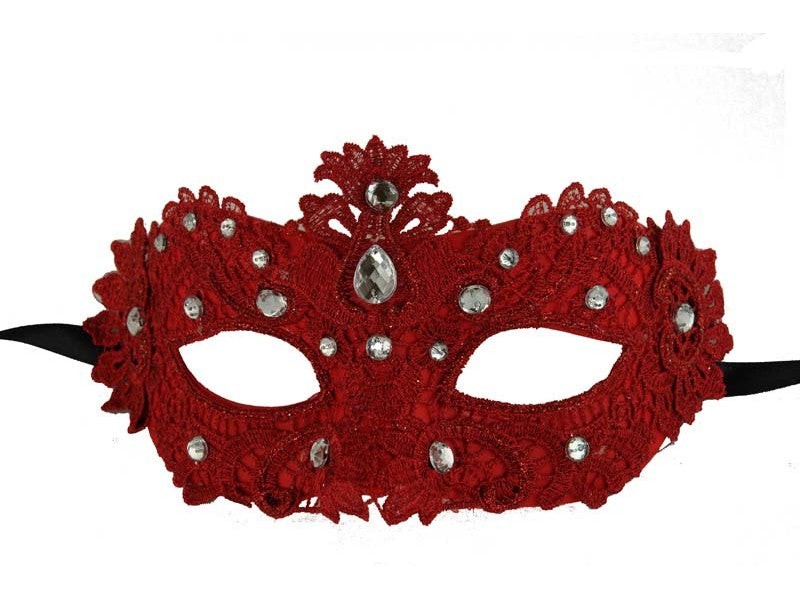 Red Lace Venetian Mask