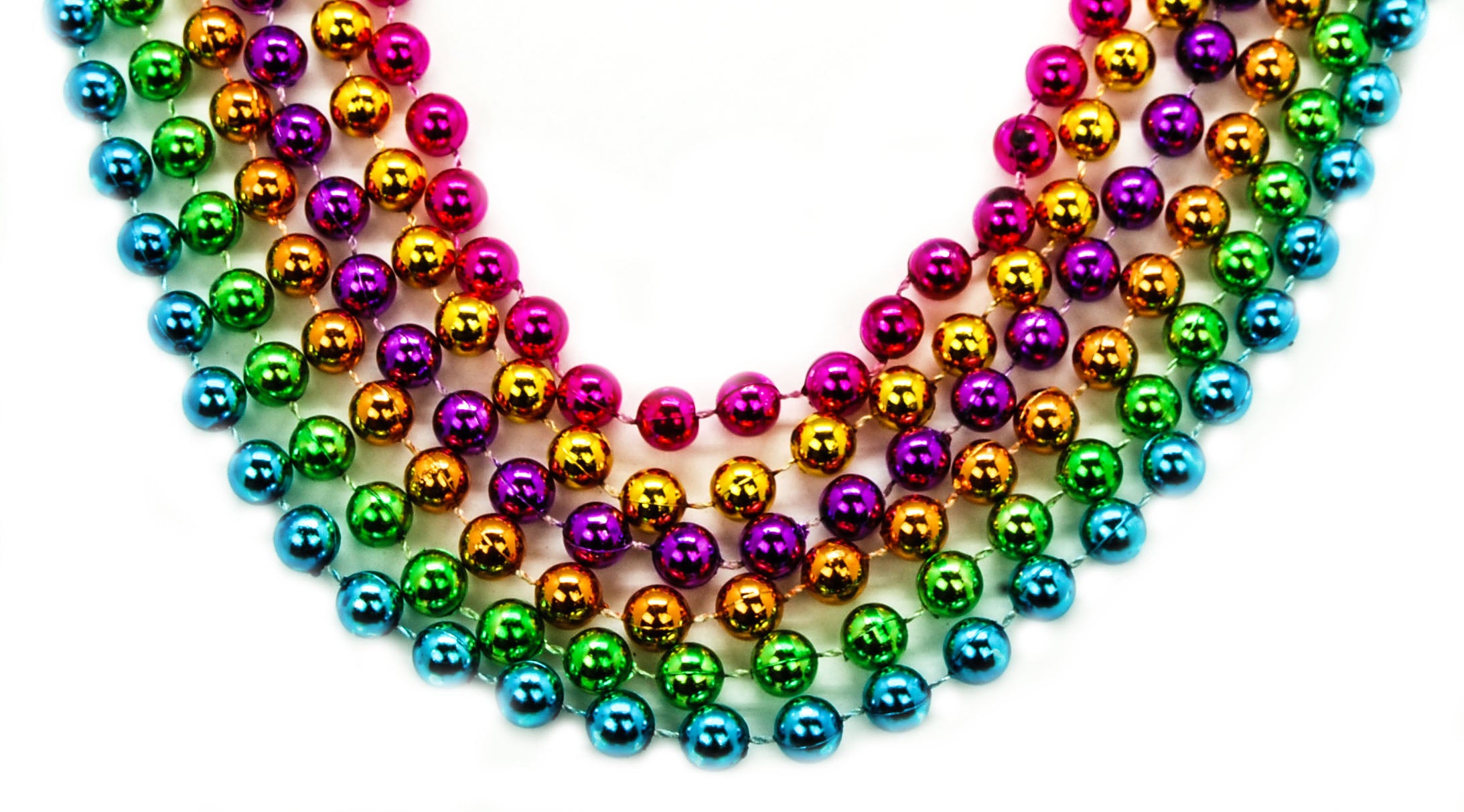 48" 10mm Round Beads Assorted Neon Colors