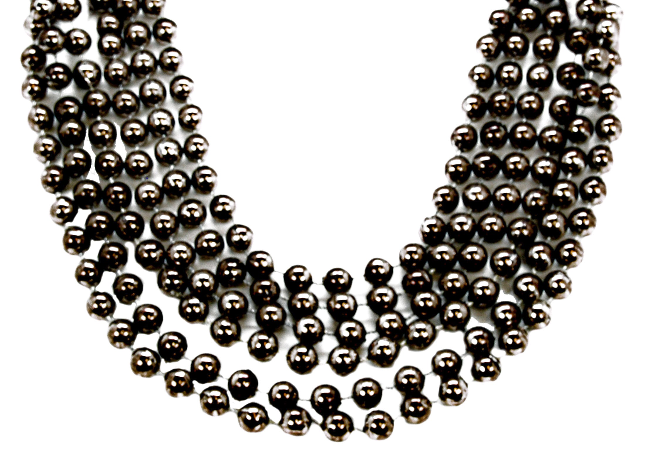 48" 12mm Round Beads Gray