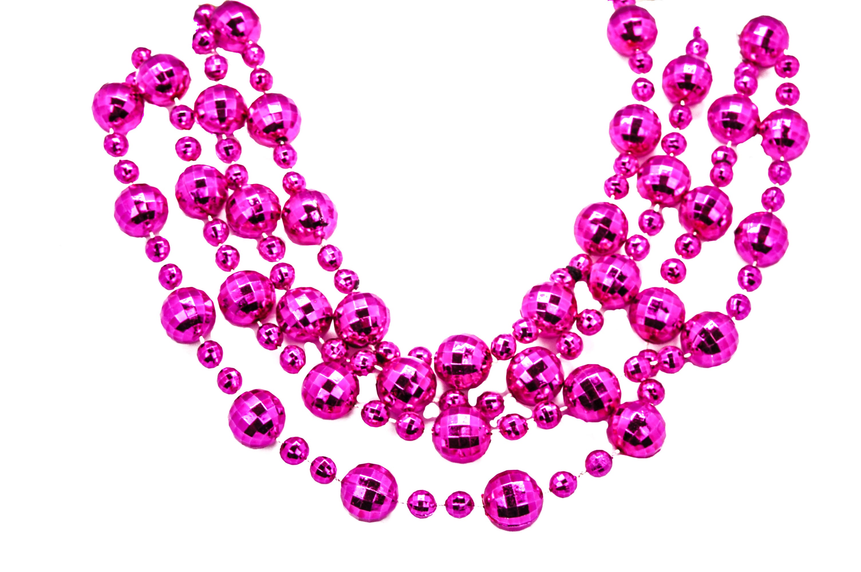 48" 20mm Global Beads Hot Pink