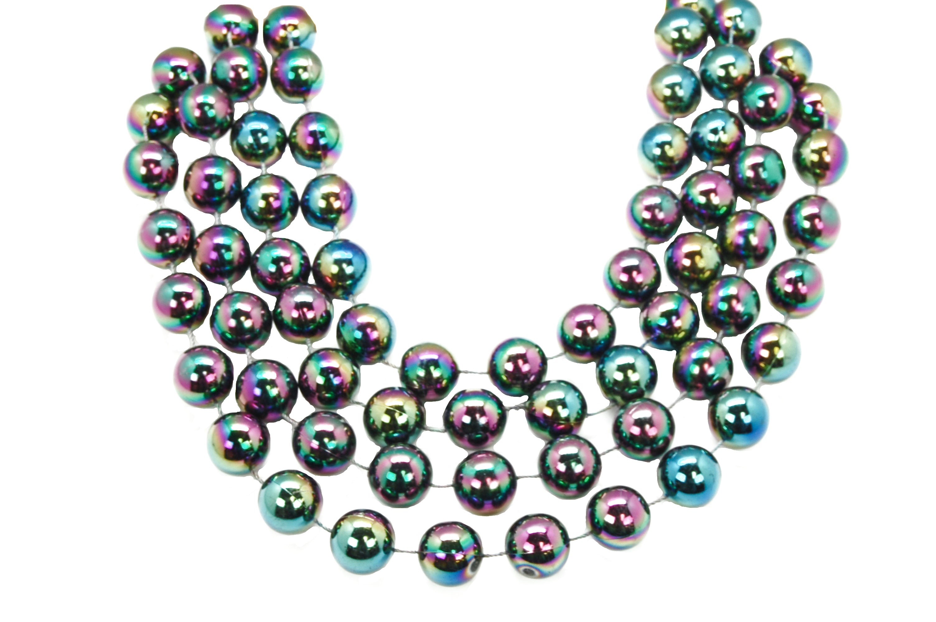 48" 22mm Round Black Beads