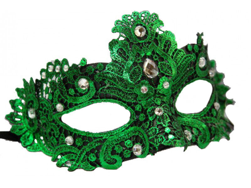 Green Lace Venetian Mask