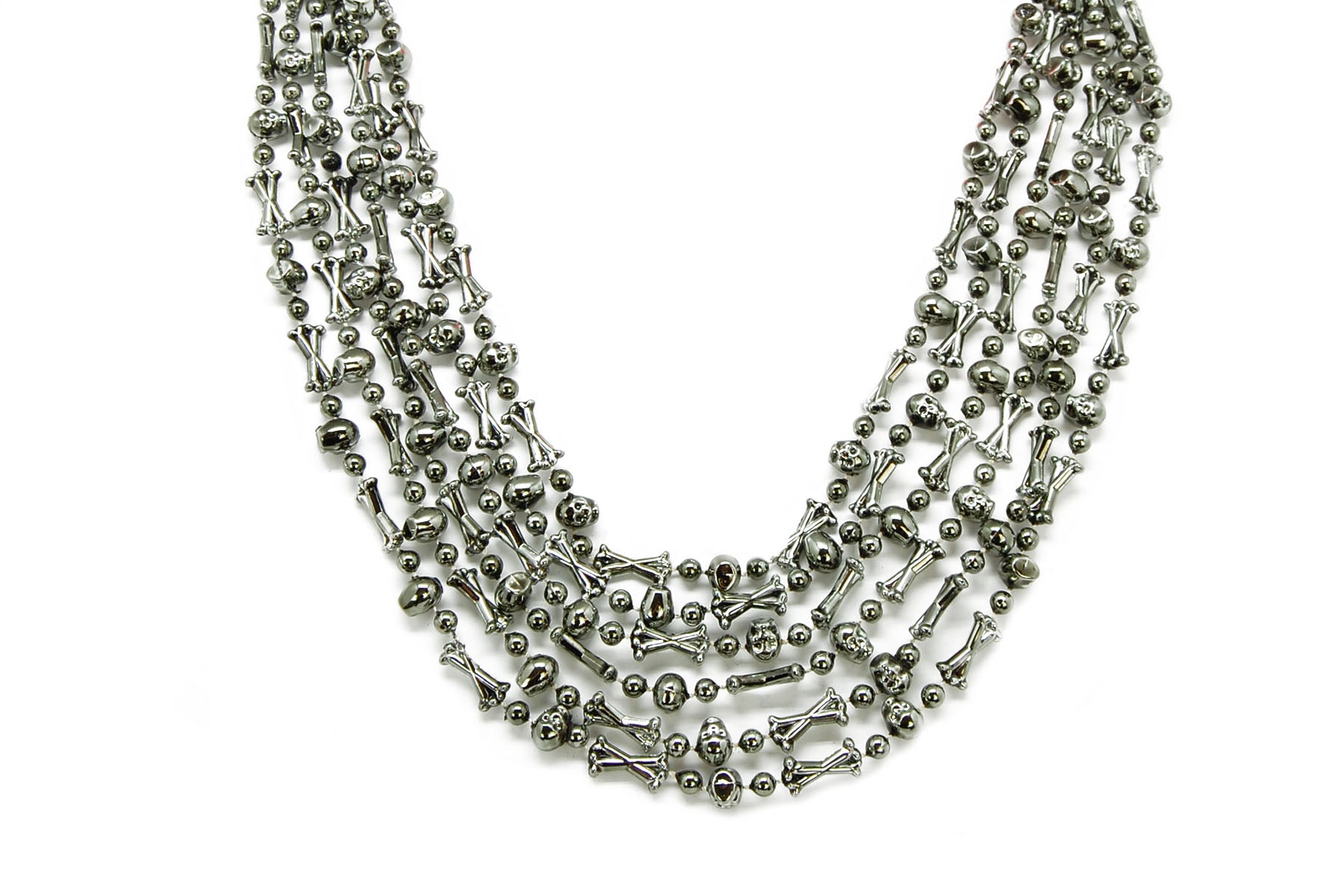 42" Grey Skull Beads