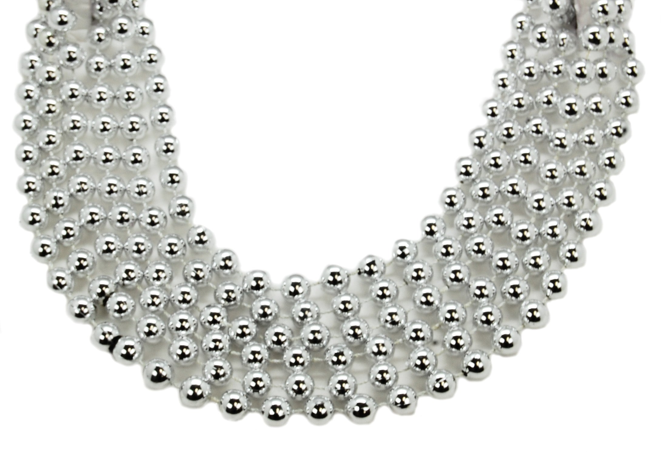 48" 12mm Round Beads Silver