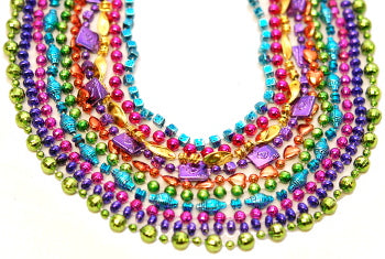 40" Mixed Beads Assorted Neon Colors