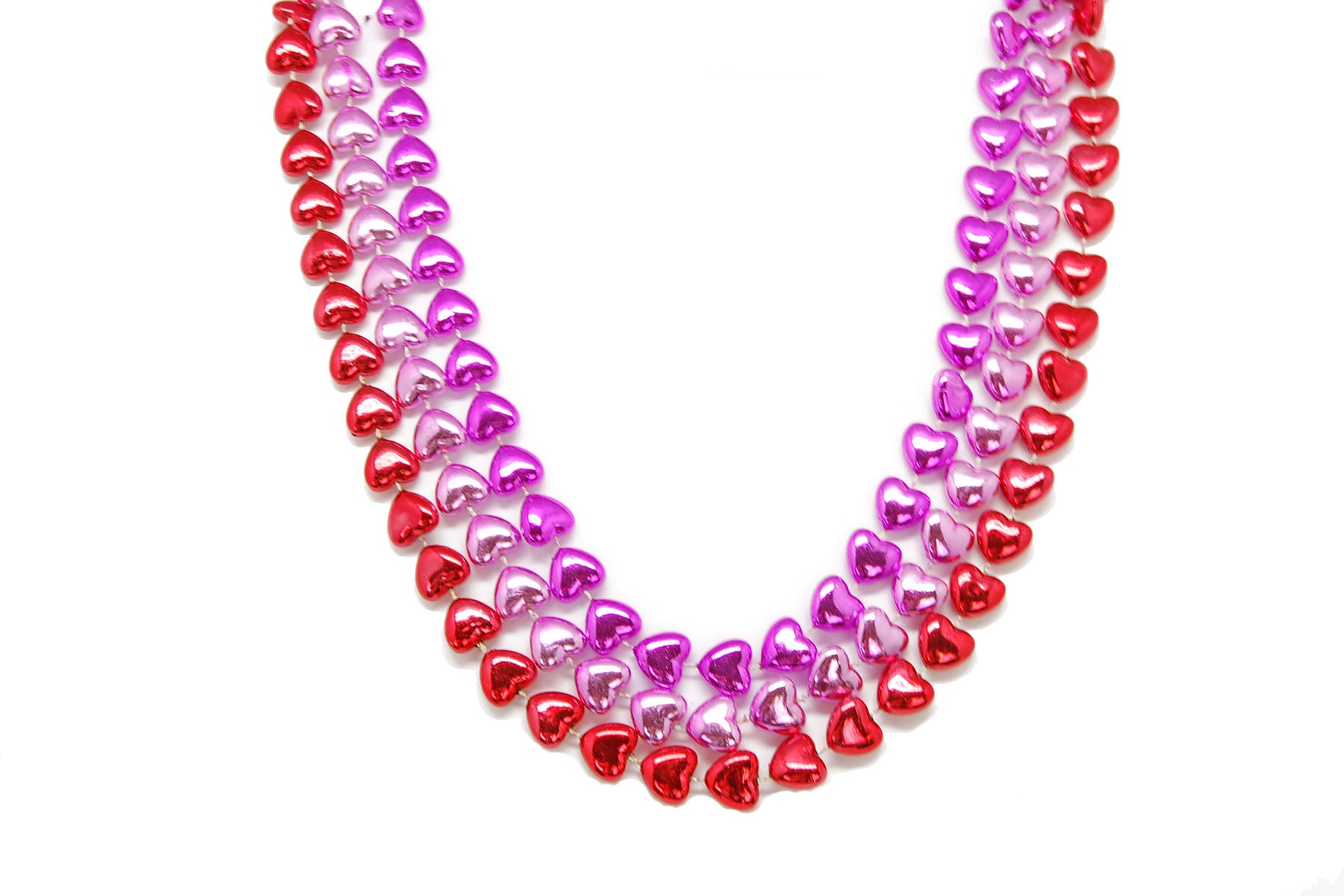 48" Pink and Red Heart Bead Mix