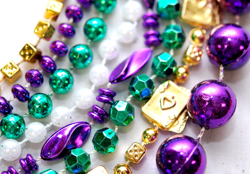 48" Super Mix Beads Purple, Green, and Gold