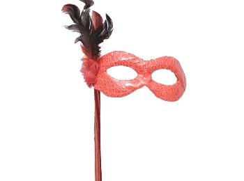 Red Leather Mask with Stick