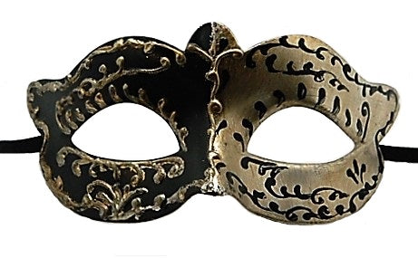 Two-Tone Green and Silver Venetian Mask