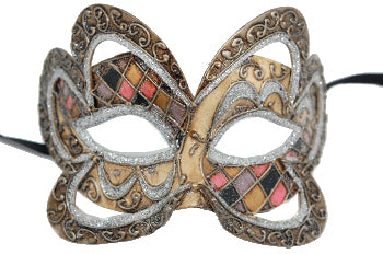 Cream and Silver Venetian Mask