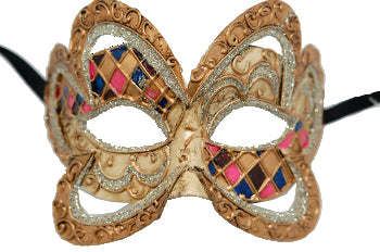 Cream and Gold Venetian Mask