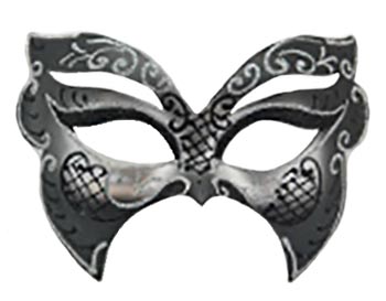 Silver and Black Butterfly-Shaped Mask