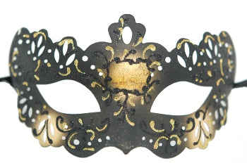 Black and Gold Venetian Lace Style Mask