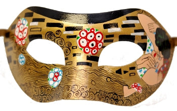 Gold Painted Kissing Mask
