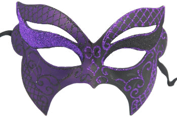 Purple and Black Butterfly-Shaped Mask