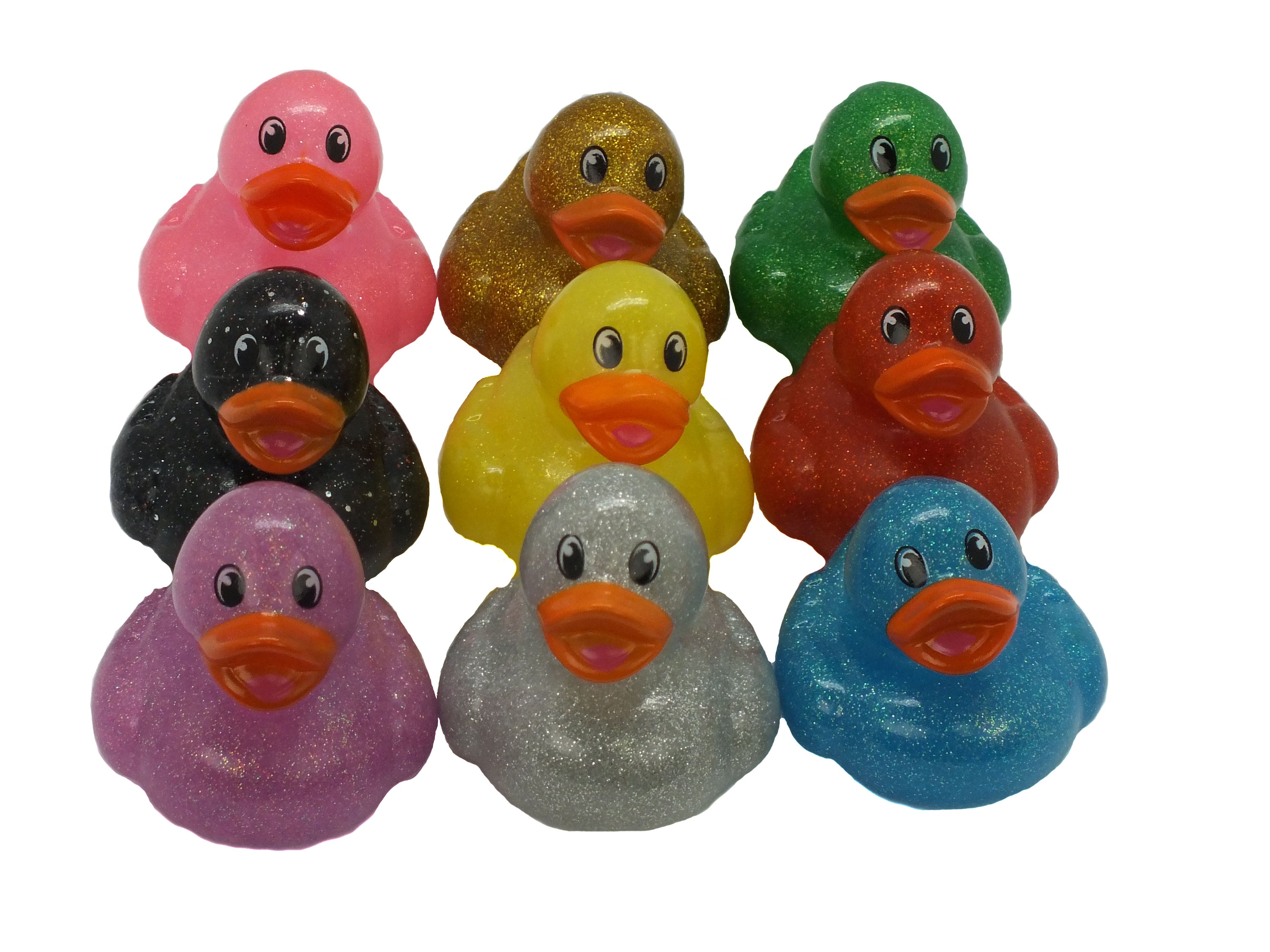 2" Glitter Rubber Ducks 