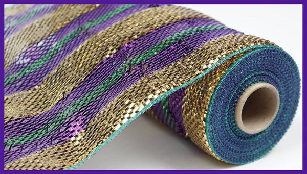 10" x 10yd PGG Stripe Metallic Mesh
