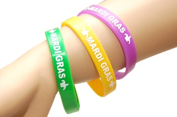 Mardi Gras Rubber Bracelets