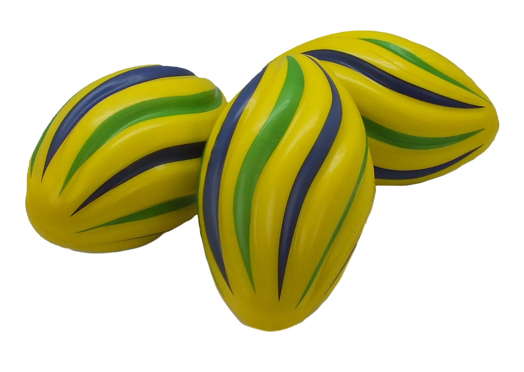 7" Purple, Green and Gold Swirl Footballs