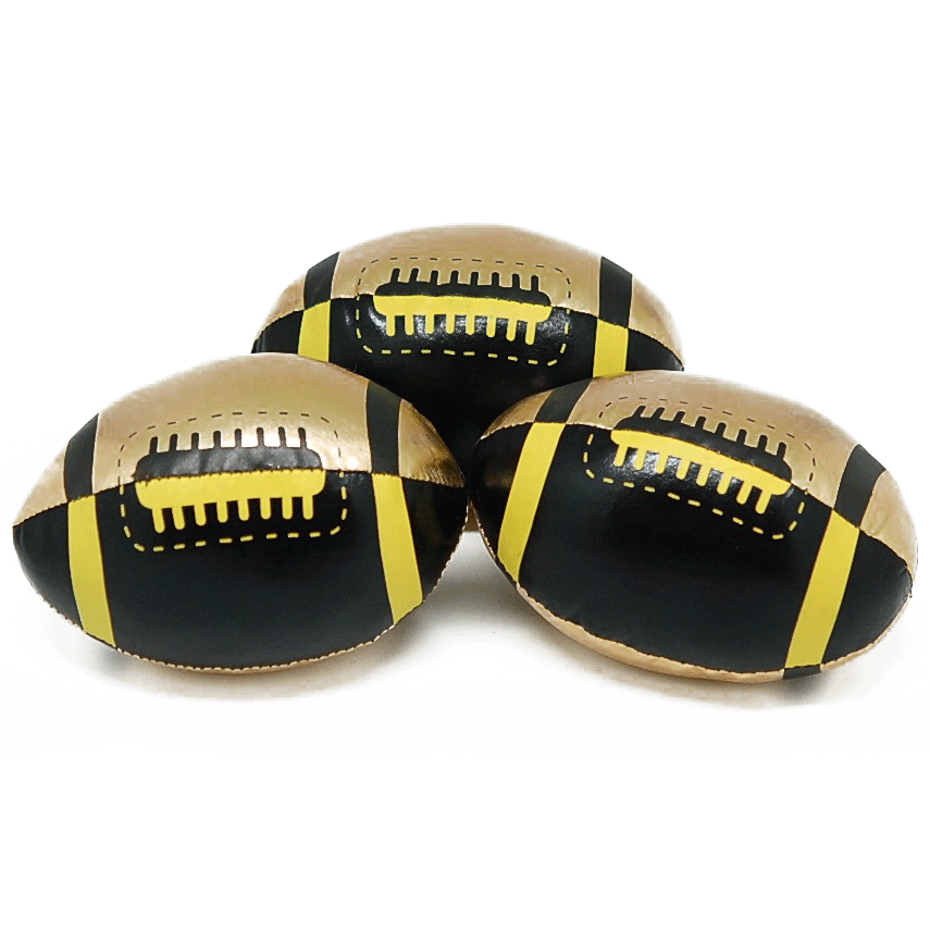 4" Black and Gold Vinyl Footballs