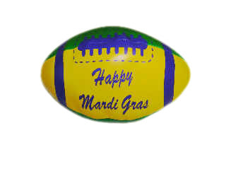 9" Happy Mardi Gras Vinyl Footballs