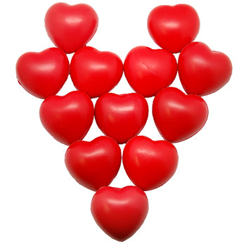 3 Red Rubber Hearts - Toomey's Mardi Gras