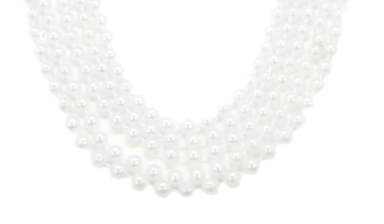 48" 10mm Round Beads White Pearl