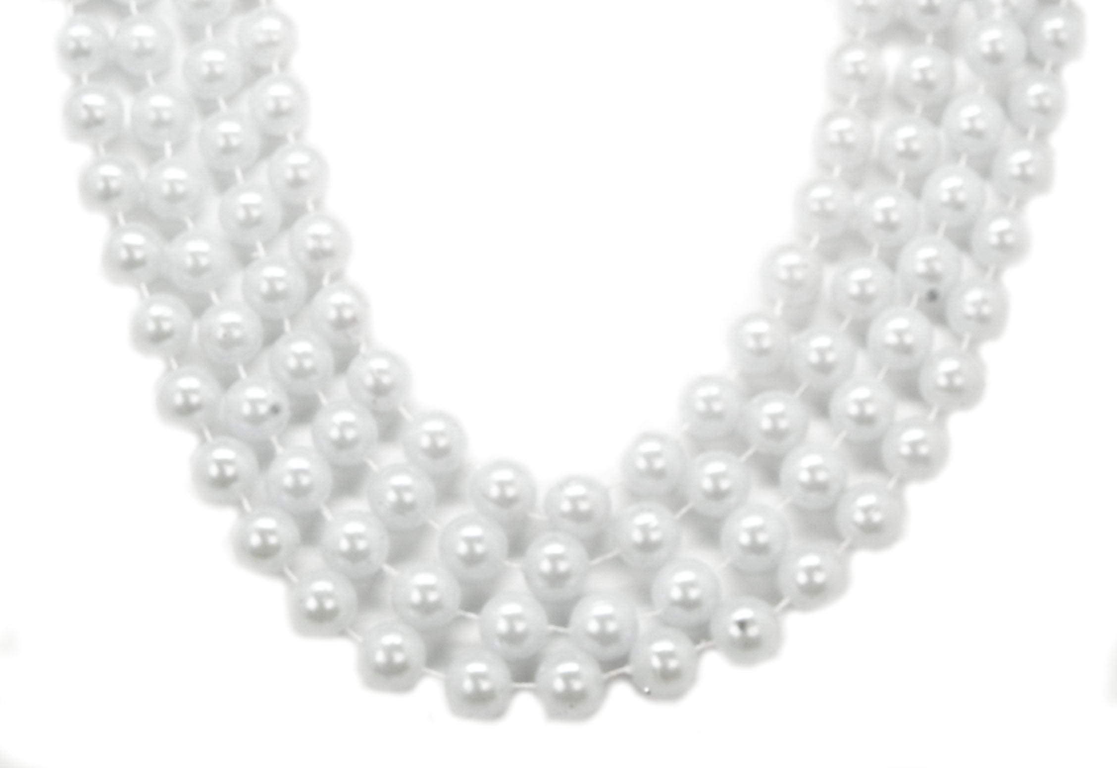 48" 16mm Round Beads White Pearl