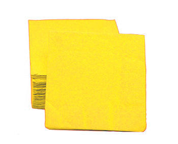 40ct Yellow Beverage Napkins