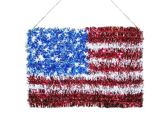Red, White & Blue Foil American Flag Wall Plaque