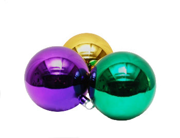 140MM Mardi Gras Ball Ornaments 3pc