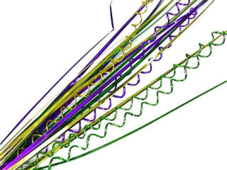 18" Spiral Wire Pick Purple, Green and Gold