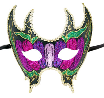 Purple, Green, and Gold Butterfly Style Mask