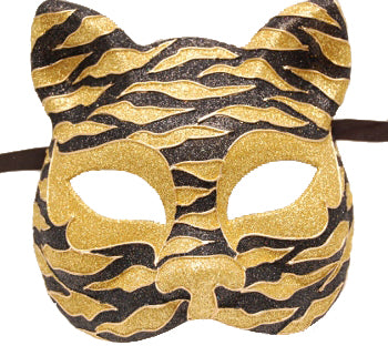 Gold and Black Cat Face Mask